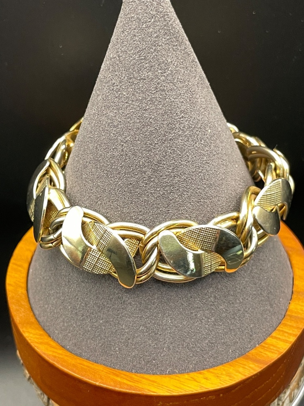 Vintage Retro Gold Tone Double Chunky Chain Bracelet 7 1/4"